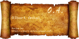 Olbort Antal névjegykártya